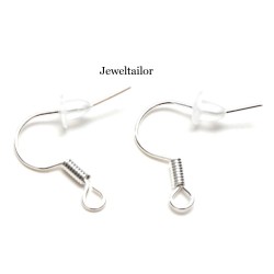50-200 Shiny Silver Plated Nickel & Lead Free Earwires 20mm With New Ear Back Option ~ Jewellery Making Essentials